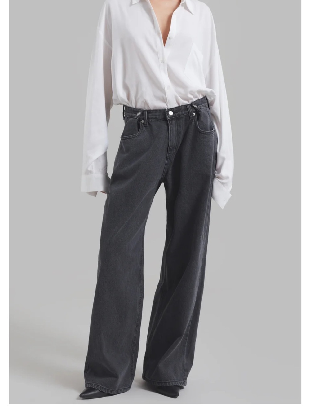 The Frankie Shop Hayla Denim Pants in Grey